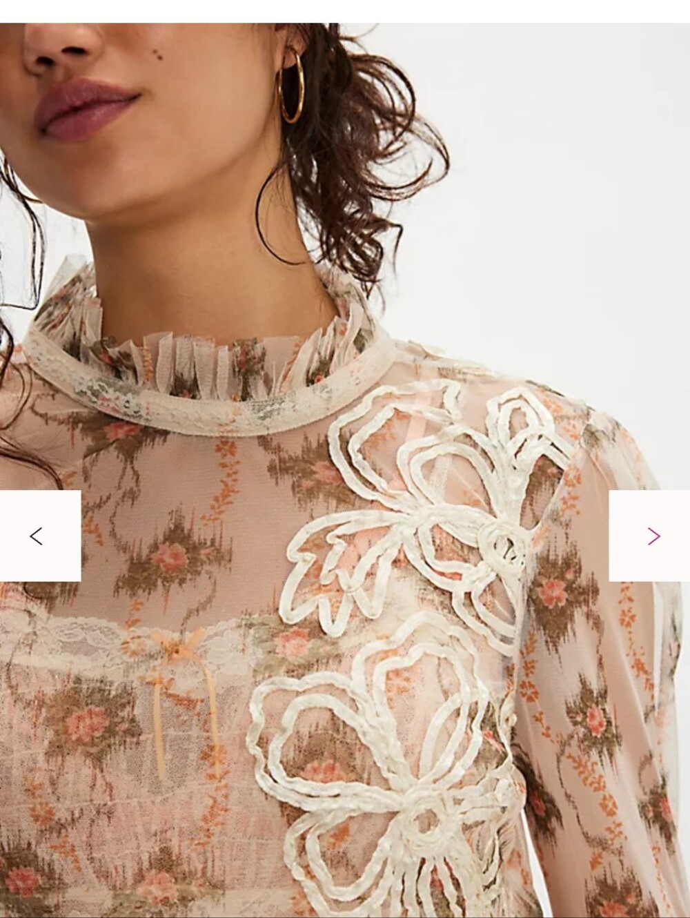 RARE NWT Free People Embroidered Daydream Top